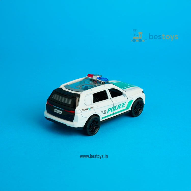 BMW Police Car | Model Die Cast-Metal [1:32] | Side Door | Light & Sound | Pull Back