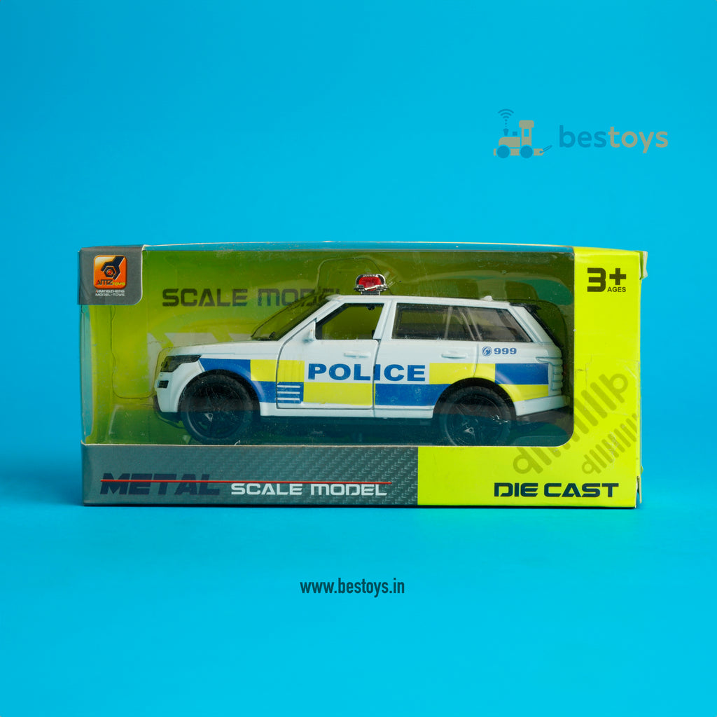 Range Rover Police Car | Model Die Cast-Metal | Side Door | Light & Sound | Pull Back