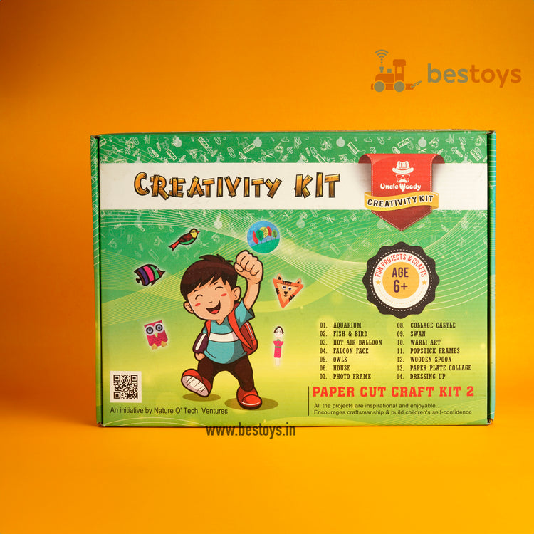 Creativity Kit-Paper Cut Craft Kit Large| Automobile, Birds, Animals, Cards | Box Size: 25cmX32cm