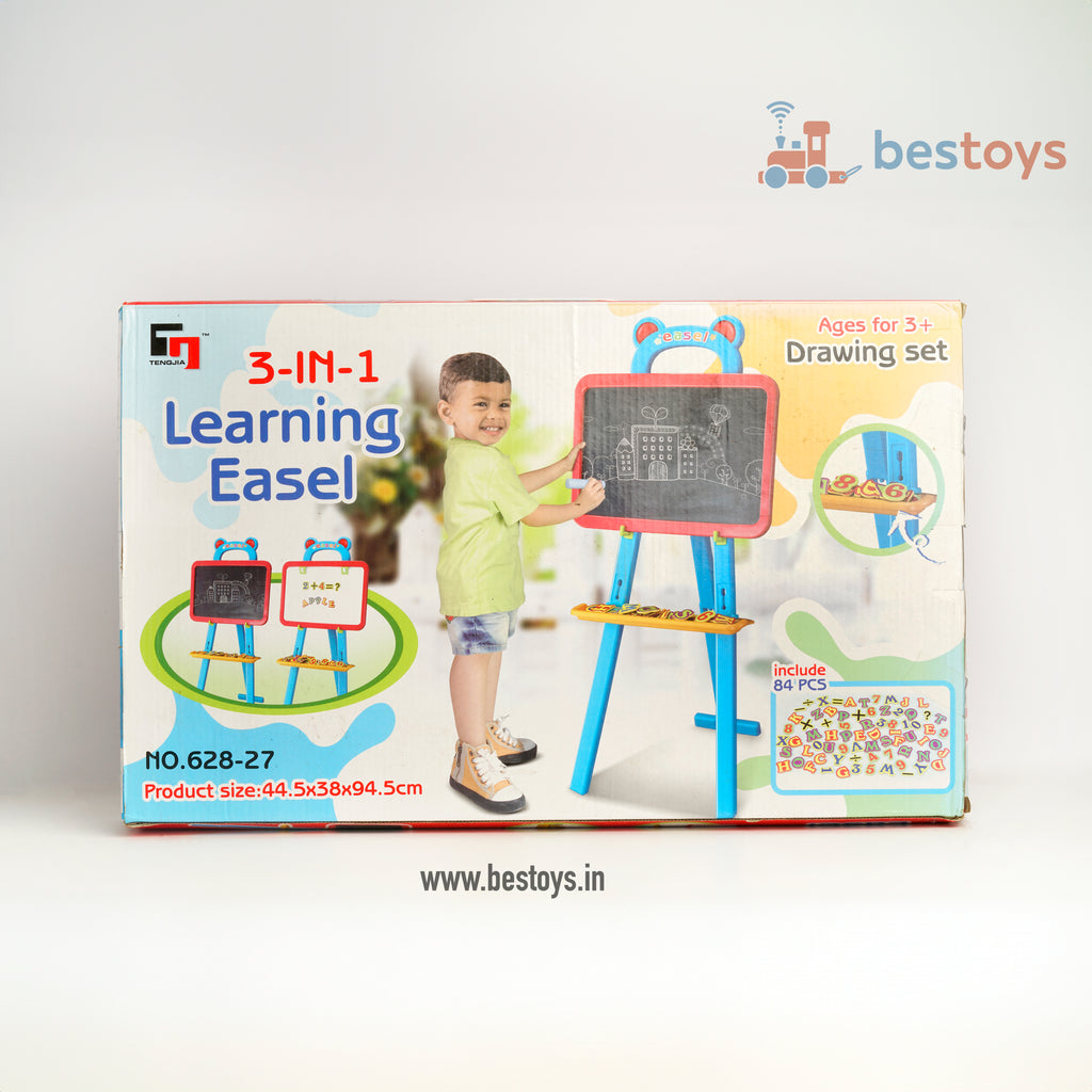 Drawing Set | 84 pcs - 3 IN 1 | Learning Easel | Size: 44.5X38X94.5cm