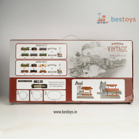 Classic Track Train| DIY Vintage Train 21 pcs | Box Size: 34cmX6cmX64cm