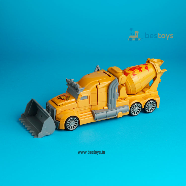 Automatic Deformation Truck | Transformer Toy | Assemble front | Bulldozer | Colorful lights out | Box Size: 23cmX9.5cmX8cm