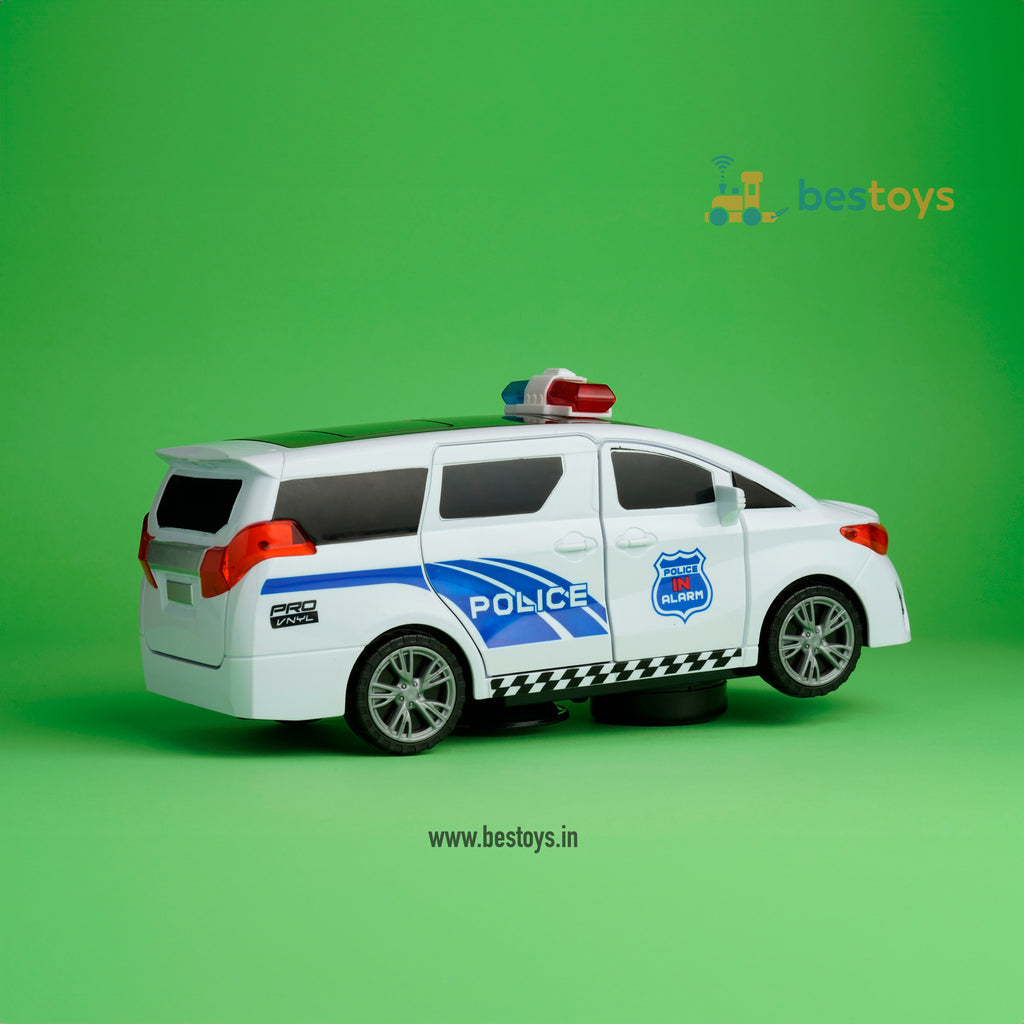 Police Vehicle | Door Open | Lights & Music | Rotate 360 degree | Electric carousel Drive-Box Size: 11cmX24cmX11cm