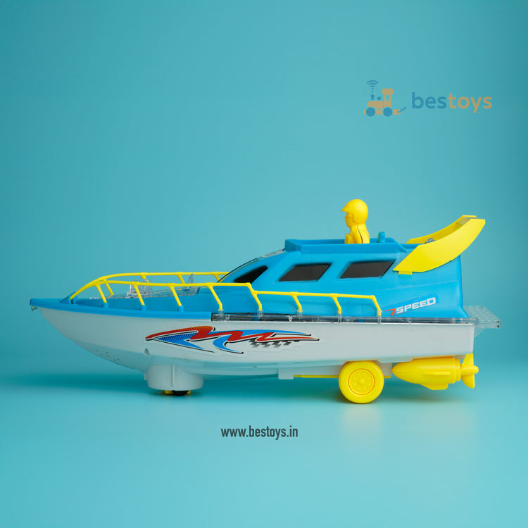 Boat Speed with Flashing Lights & Sound and Action Reaction | Battery Operated-Box Size: 14cmX32cmX10cm