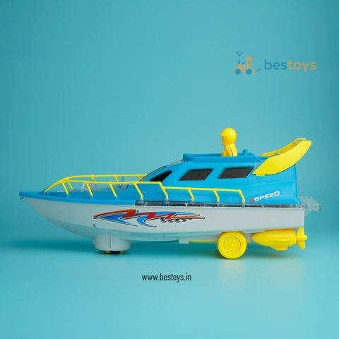 Boat Speed with Flashing Lights & Sound and Action Reaction | Battery Operated-Box Size: 14cmX32cmX10cm