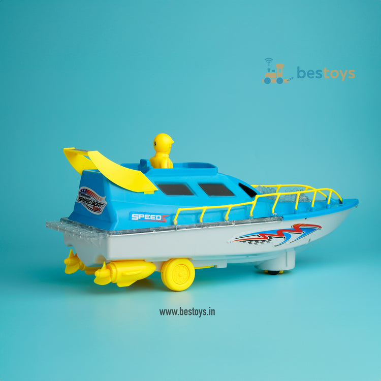 Boat Speed with Flashing Lights & Sound and Action Reaction | Battery Operated-Box Size: 14cmX32cmX10cm