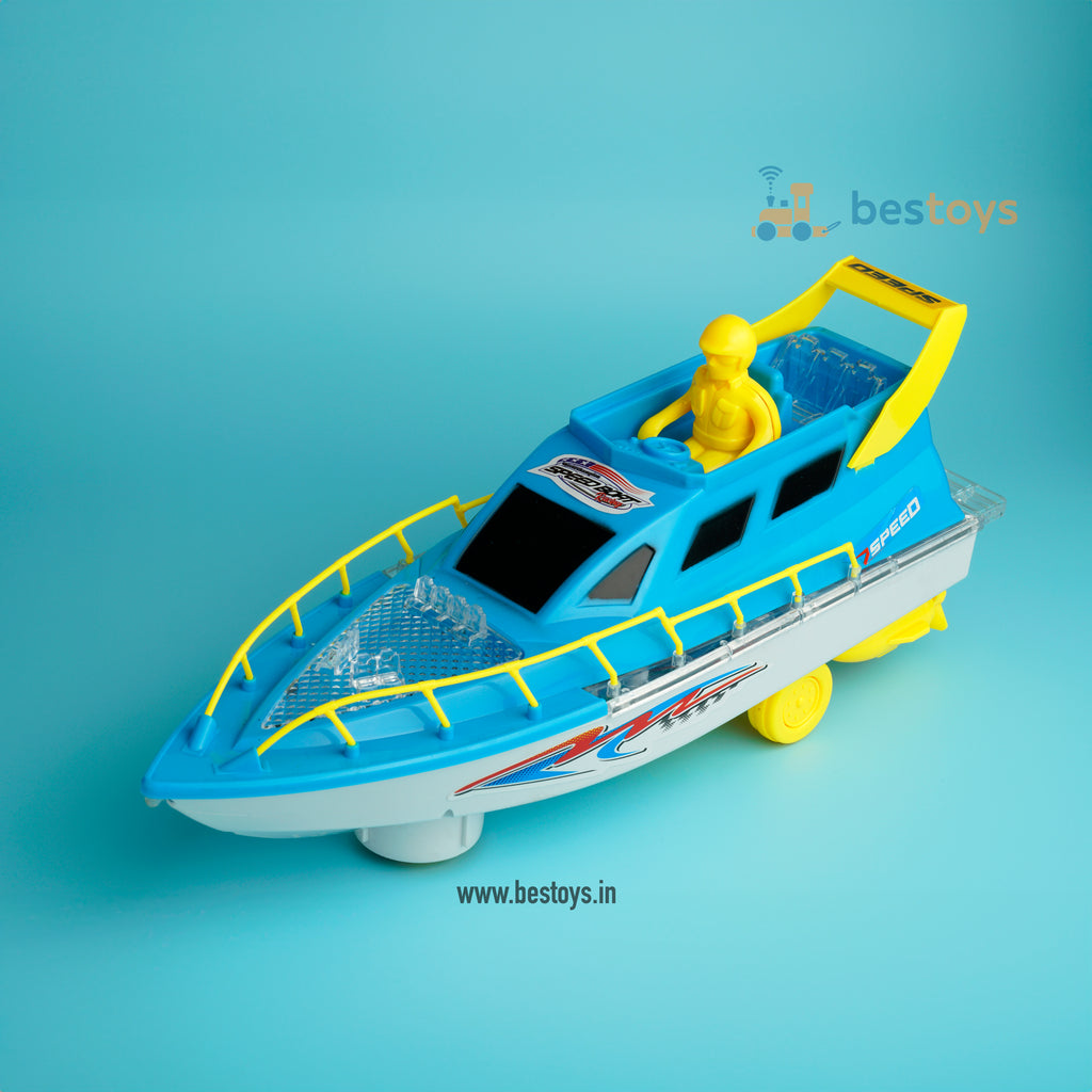 Boat Speed with Flashing Lights & Sound and Action Reaction | Battery Operated-Box Size: 14cmX32cmX10cm