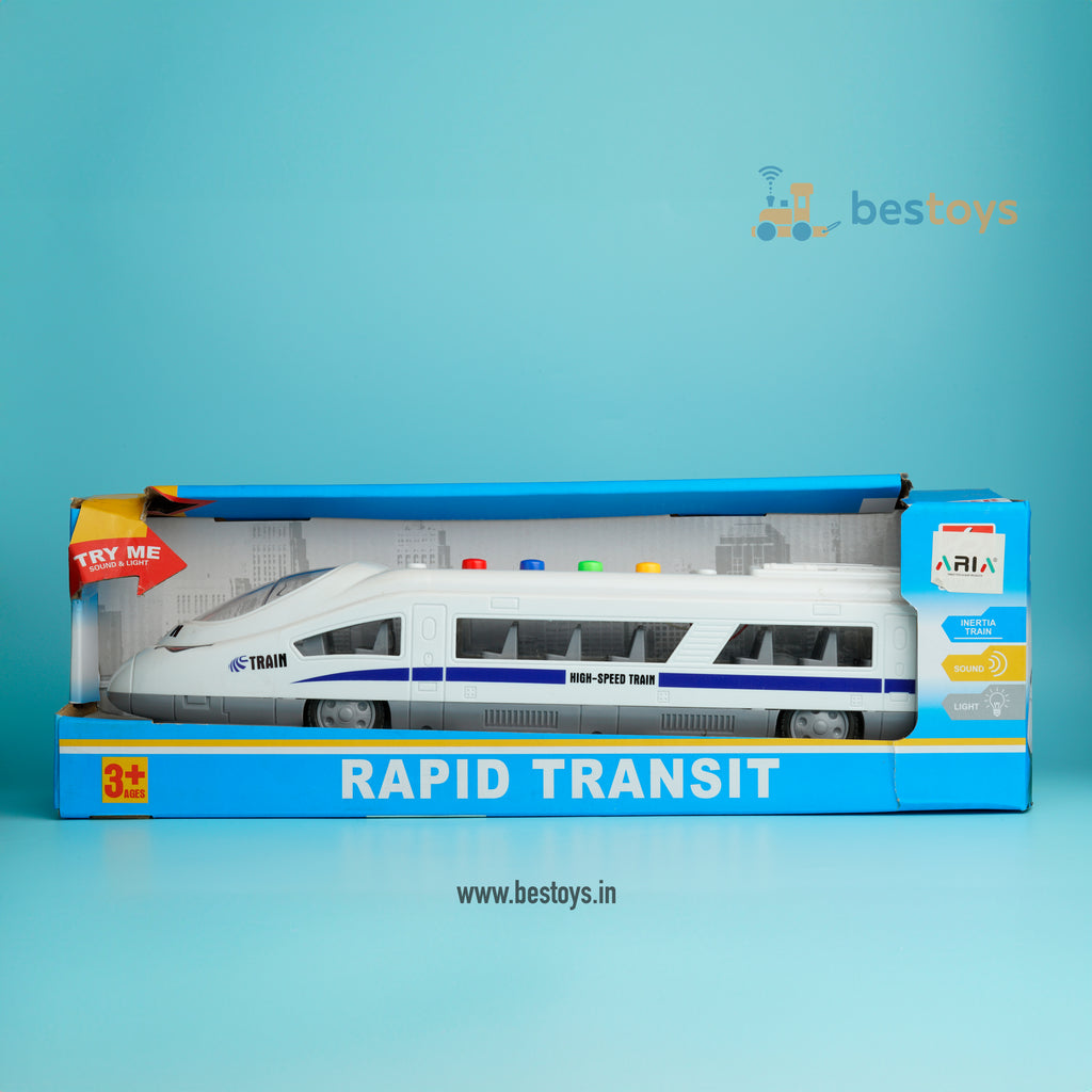 Rapid Transit High Speed Track Train| Inertia Train| Sound|Light | Box Size: 13cmX40cmX10cm