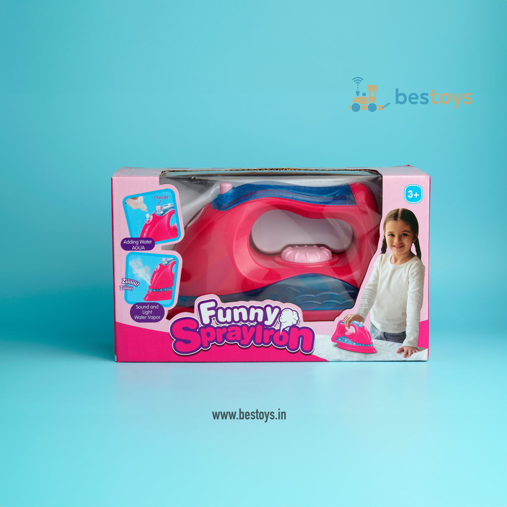 Funny Spray IronBox | Role play with music & Light | Box Size: 14cmX23cmX11cm