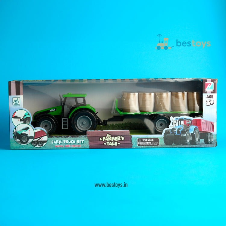 Farm Truck Set | Inertia Farm Tractor with trolley loads and doors open