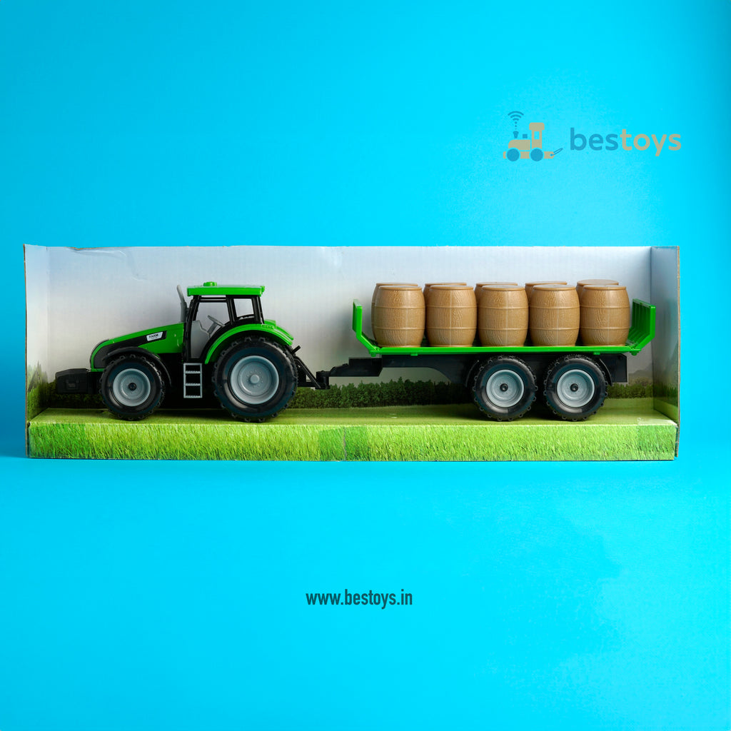 Farm Truck Set | Inertia Farm Tractor with trolley loads and doors open