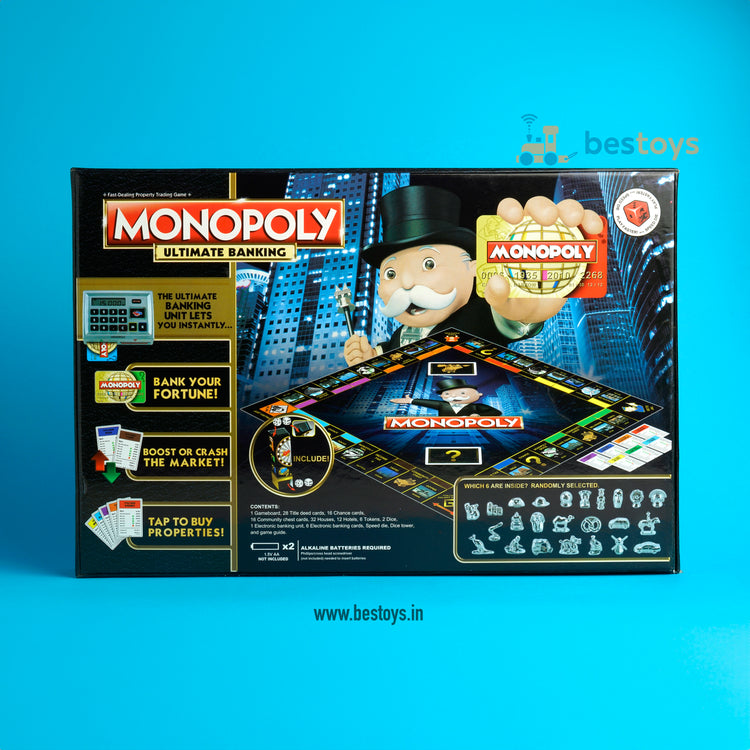 Monopoly Banking | Bank Cards-Track your Wealth | Property values Rise & Fall | Box Size: 39cmX26.5cm